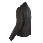 Double Front Zip Racer Leather Jacket // Black Matte (S)