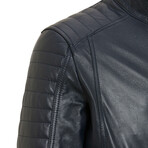 Fencing Leather Jacket // Navy (L)