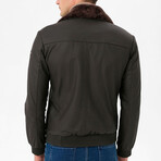 Bomber Flight Leather Jacket // Matte Brown (S)