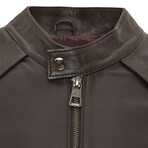 Plain Racer Jacket // Brown (L)