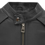 Plain Racer Jacket // Black (L)