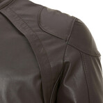 Plain Racer Jacket // Brown (S)