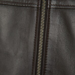 Bomber Flight Leather Jacket // Brown (L)