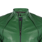 Racer Leather Jacket // Green (S)