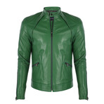 Racer Leather Jacket // Green (3XL)