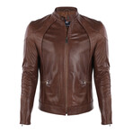 Racer Leather Jacket // Chestnut (XL)