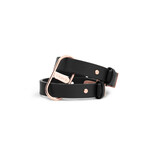 ICON Cuffs // Black Leather + Rose Gold