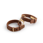 ICON Cuffs // Tan Leather + 18kt Gold Plated