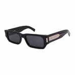 Saint Laurent // Men's  // SLM660 001 Square Sunglasses // Black Silver + Smoke Gray