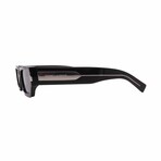 Saint Laurent // Men's  // SLM660 001 Square Sunglasses // Black Silver + Smoke Gray