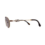 Mens FE40072U 30E Pilot Sunglasses  // Gold + Brown