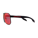 Men's // Prada Sport - PS51VS DG09Q1 Aviator Sunglasses // Matte Black + Red Mirror