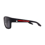 Men's // Prada Sport - PS01WS-UFK07H Square Sunglasses // Rubber Black + Gray