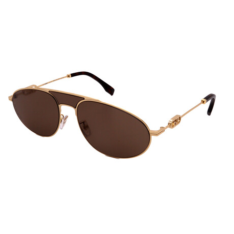 Mens FE40072U 30E Pilot Sunglasses  // Gold + Brown