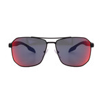 Men's // Prada Sport - PS51VS DG09Q1 Aviator Sunglasses // Matte Black + Red Mirror