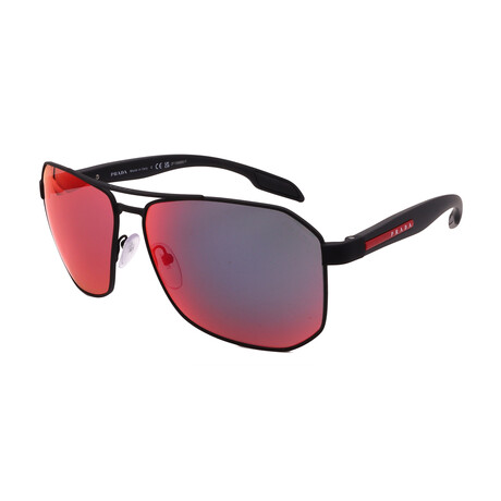 Men's // Prada Sport - PS51VS DG09Q1 Aviator Sunglasses // Matte Black + Red Mirror