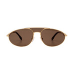 Fendi // Women // FE40072U 30E Pilot Sunglasses // Gold + Dark Brown