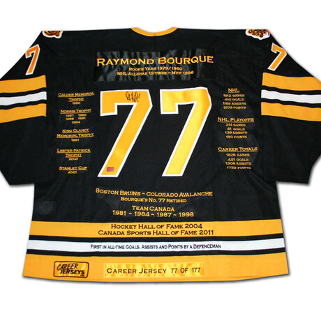 Ray Bourque Career Jersey #77 of 177 - Autographed - Boston Bruins