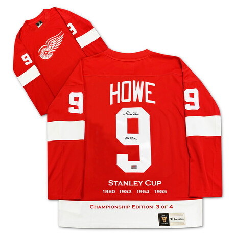 Gordie Howe Signed Stanley Cup Edition Jersey #3/4 - Detroit Red Wings