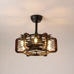 Farmhouse Caged Ceiliing Fan Light Fixture (19")