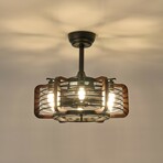 Farmhouse Caged Ceiliing Fan Light Fixture (19")