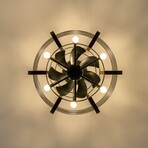 Farmhouse Caged Ceiliing Fan Light Fixture (19")