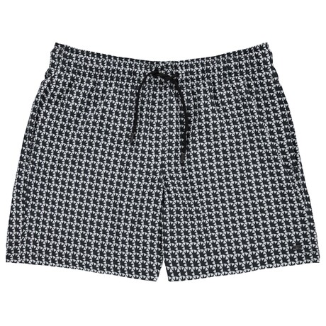 Corfu Swim Trunks w/ Compression Liner // Black + White (S)