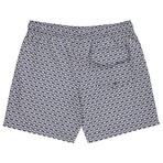 Fogo Swim Trunks w/ Compression Liner // Blue + Navy + White (2XL)