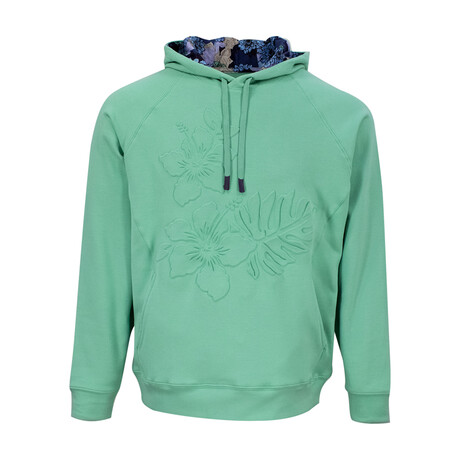 Hank Embossed Floral Hoodie // Clover (XS)