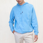 Hank Embossed Floral Hoodie // Blue (XS)