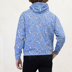 Hank Handcut Floral Hoodie // Blue (XS)