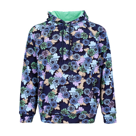 Hank Snap Floral Hoodie // Navy (XS)