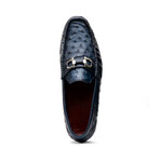 Ferrioni // Ostrich Bit Loafer // Navy (US: 11.5)