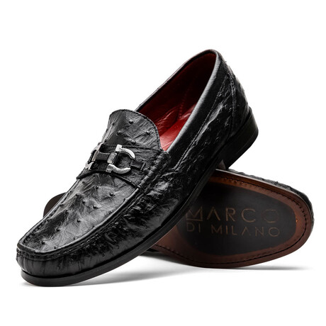 Ferrioni // Ostrich Bit Loafer  // Black (US: 8)