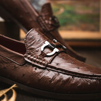 Ferrioni // Ostrich Bit Loafer // Kango Tabac (US: 10.5)