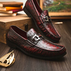 Ferrioni // Ostrich Bit Loafers // Black Cherry (US: 8.5)