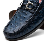 Ferrioni // Ostrich Bit Loafer // Navy (US: 8.5)