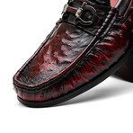 Ferrioni // Ostrich Bit Loafer // Black Cherry (US: 9)