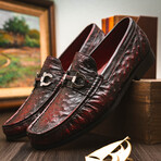 Ferrioni // Ostrich Bit Loafer // Black Cherry (US: 12)