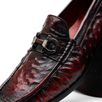 Ferrioni // Ostrich Bit Loafer // Black Cherry (US: 8)