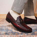 Ferrioni // Ostrich Bit Loafer // Black Cherry (US: 8.5)