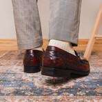 Ferrioni // Ostrich Bit Loafer // Black Cherry (US: 8)