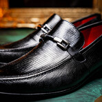 Fabro // Lizard Ring Loafers // Black (US: 10.5)