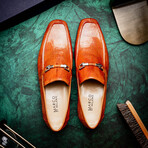 Fabro // Lizard Ring Loafers // Cognac (US: 10.5)