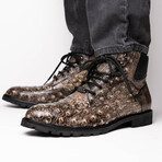 Renzo // Ostrich Boot // Stone Black (US: 10)