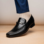 Fabro // Lizard Ring Loafers // Black (US: 10.5)