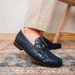 Ferrioni // Ostrich Bit Loafer // Navy (US: 11)