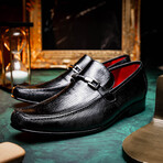 Fabro // Lizard Ring Loafers // Black (US: 10.5)