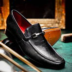 Fabro // Lizard Ring Loafers // Black (US: 10)