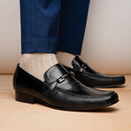 Fabro // Lizard Ring Loafers // Black (US: 11.5)